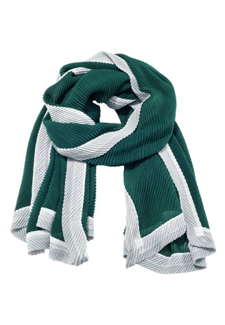 Палантин плиссированный, цвет изумрудный