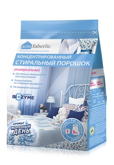 Концентрированный стиральный порошок универсальный «Морозный день»