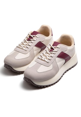Повседневные женские кроссовки, цвет бежевый/винный