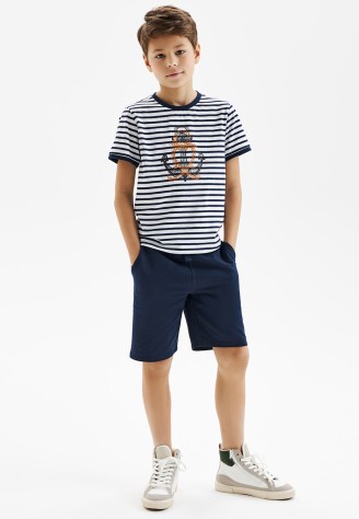 Шорты из футера для мальчика, цвет темно-синий