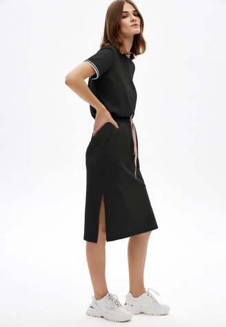 Трикотажная юбка, цвет чёрный