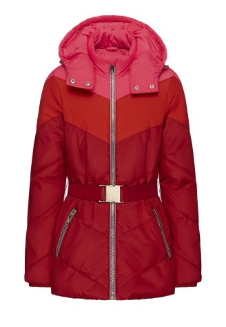 Утеплённая стёганая куртка с капюшоном для девочки, мультицвет