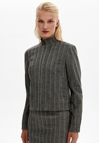 Трикотажный жакет, цвет серый