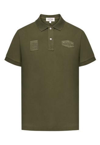 Поло пике с вышивкой для мужчины, цвет хаки
