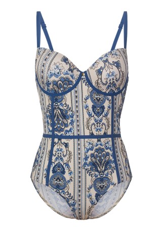 Слитный купальник Terra, цвет бело-синий