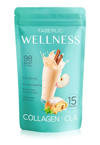 Протеиновый коктейль Wellness с коллагеном и CLA. Вкус: яблочный штрудель
