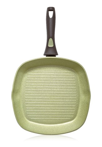 Сковорода-гриль с антипригарным покрытием, цвет авокадо, 28 см