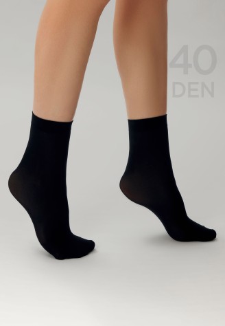 SO400 Носки с эффектом велюр, плотность 40 den, цвет чёрный