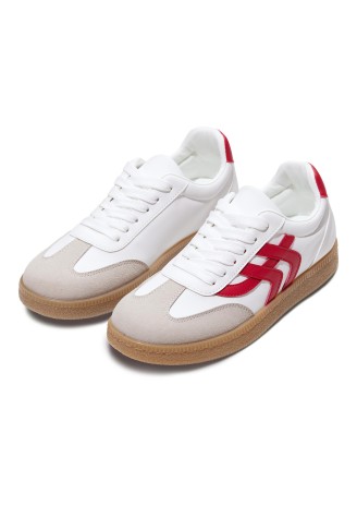 Женские кеды Style, цвет бело-красный