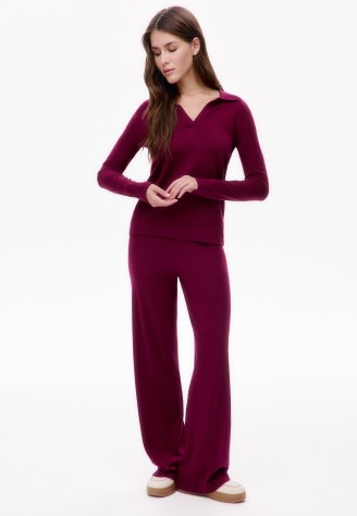 Трикотажные брюки, цвет винный
