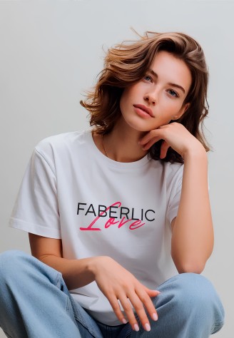 Футболка женская с принтом «Faberlic Love» цвет белый