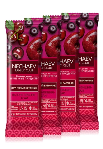 Батончик фруктовый «Яблоко-вишня-асаи», 4 шт.