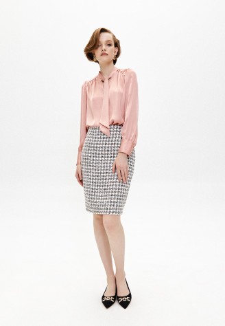 Юбка из твида «Пье-де-пуль», цвет чёрно-белый