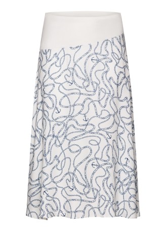 Юбка из вискозы с морским орнаментом, цвет белый