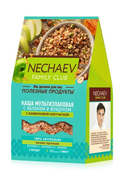 Каша мультизлаковая с яблоком и фундуком
