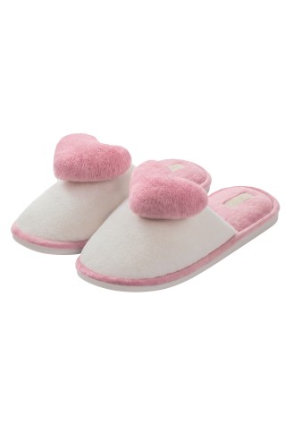Женские меховые тапочки, цвет пепельная роза/молочный