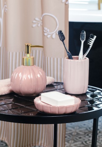 Набор аксессуаров для ванной, цвет кремовый