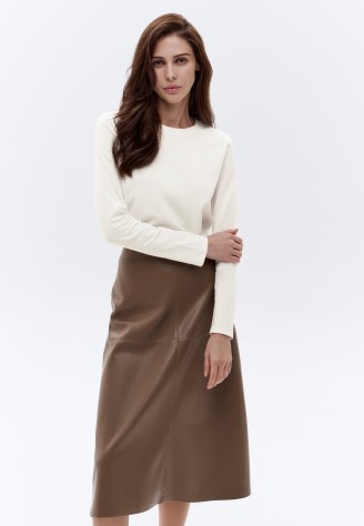 Женская футболка-лонгслив, цвет молочный