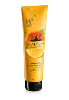 Пенящийся витаминный гель-скраб для тела «Манго и папайя» Vitamania