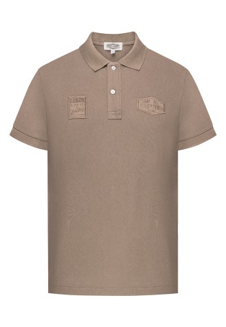 Поло пике с вышивкой для мужчины, цвет бежевый