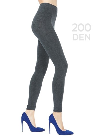 Легинсы, плотность 200 den, цвет темно-серый меланж