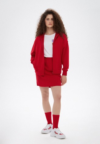 Юбка с карманами, цвет красный