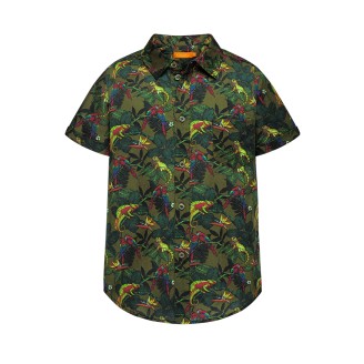 Рубашка с набивным рисунком для мальчика, цвет светлый хаки