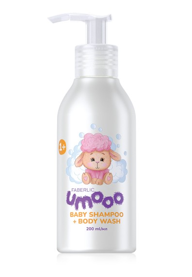 Детский шампунь-гель для душа 2 в 1 Umooo (1+)