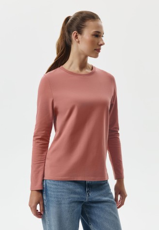 Женская футболка-лонгслив, цвет марсала