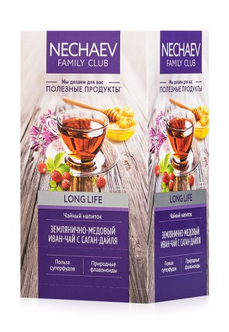 Чайный напиток Long Life «Землянично-медовый» иван-чай с экстрактом саган-дайля