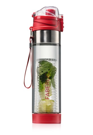 Бутылка для воды с инфузером, красная