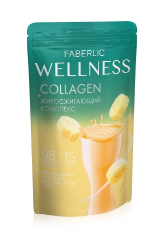 Протеиновый коктейль с коллагеном и жиросжигающим комплексом Wellness, вкус «Банан»