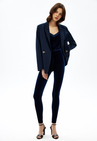 Легинсы велюровые, цвет синий