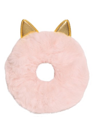 Резинка для девочек из искусственного меха, цвет розовый