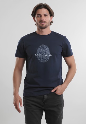 Футболка с принтом «Один такой», цвет темно-синий