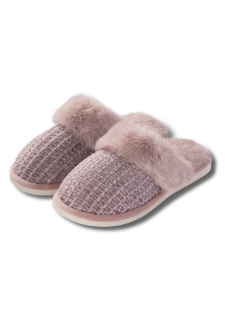 Женские теплые тапочки, цвет пепельная роза
