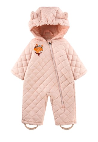 Утепленный комбинезон с вышивкой, цвет розовый