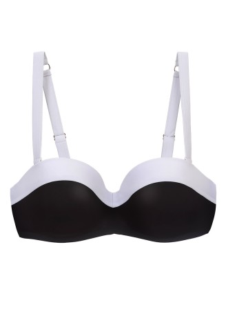 Лиф бандо на косточках, цвет чёрно-белый