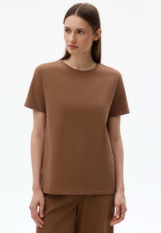 Женская футболка прямого силуэта, цвет ореховый