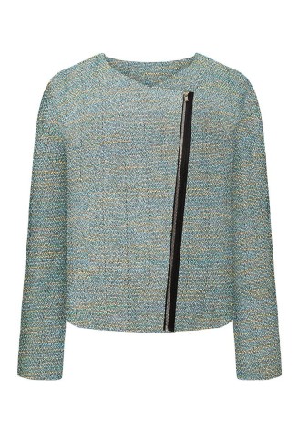 Жакет из букле с люрексом и деталями из экозамши, мультицвет