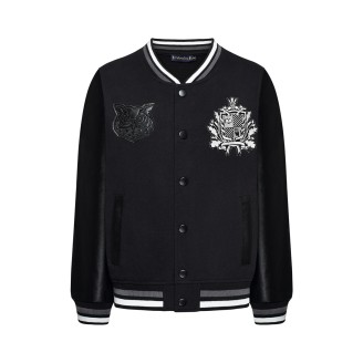 Трикотажный бомбер для мальчика, цвет черный