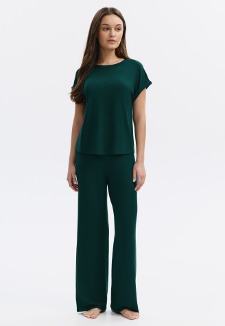Брюки из вискозы, цвет изумрудный