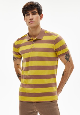 Поло в полоску для мужчины, цвет темно-бежевый