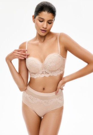 Бюстгальтер-балконет на косточках, цвет бежевый