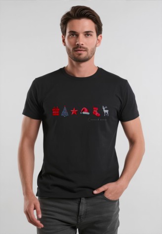 Мужская футболка с принтом «Счастье в мелочах», цвет черный