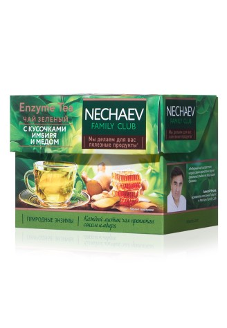 Чай листовой зелёный Enzyme Tea с кусочками имбиря и мёдом