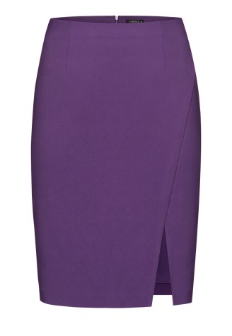 Юбка с разрезом, цвет фиолетовый