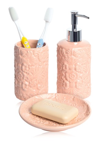 Набор для ванной комнаты персиковый