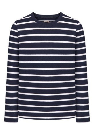 Трикотажная фуфайка с длинным рукавом для девочки, цвет тёмно-синий