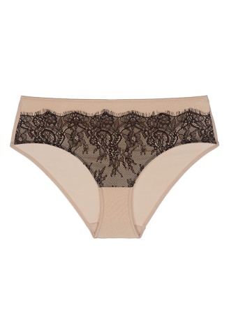 Трусы-слипы с завышенной талией Imany чёрно-бежевые